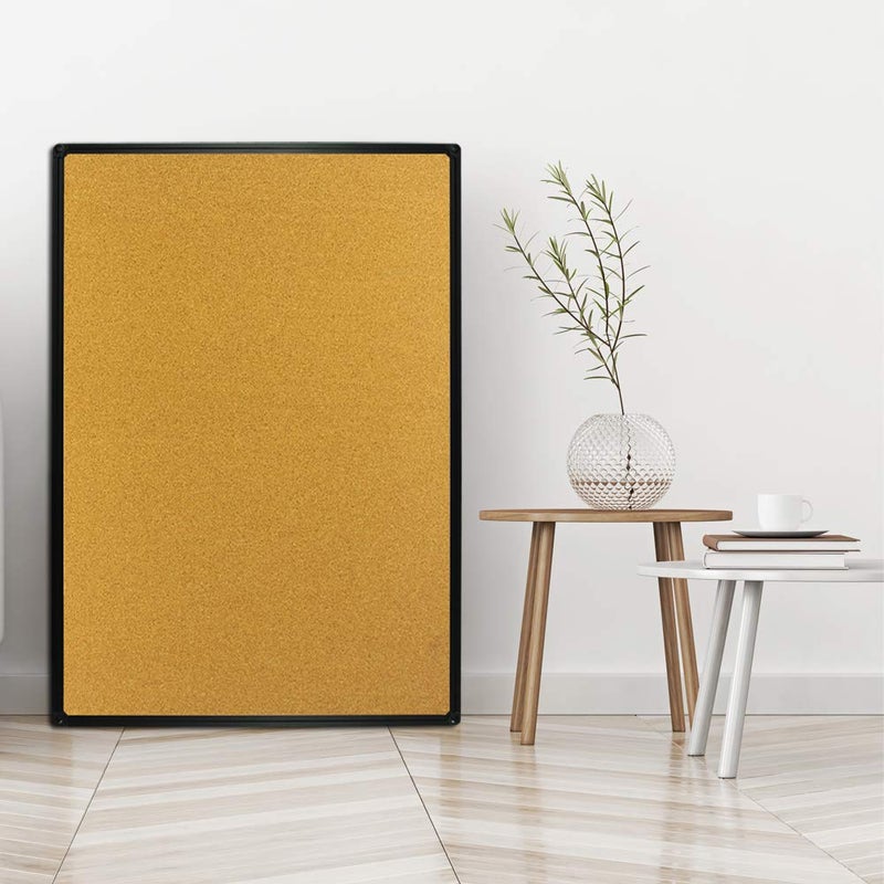 JILoffice Corkboard Bulletin Board 36 x 24 Notice Board, Black Aluminum Frame Wall Mounted Board for Office Home and School with 10 Push Pins - Image 5